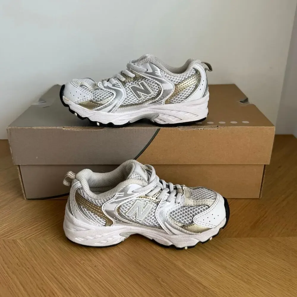 New Balance 530 ‘Metallic Gold/White’ Toddler Sneakers- SZ 11 C